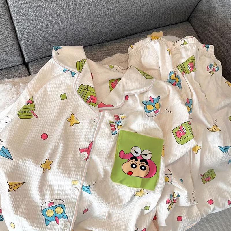 Summer Away Clothing - 2Pcs 여름 크레용 신짱 어린이 잠옷