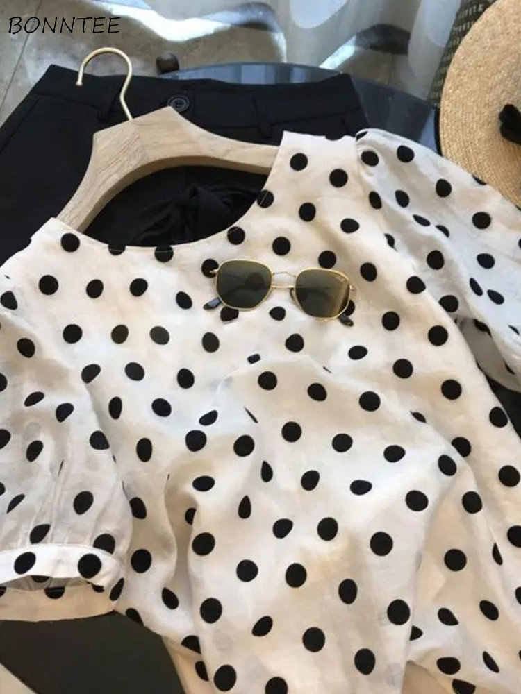 Summer Clothing Holiday - 폴카 도트 블라우스 여성 우아한 여름