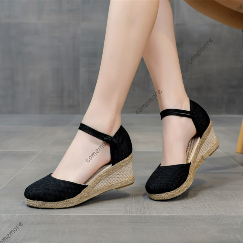Espadrille Sandal Women - Comemore 샌들 하이힐 여름 신발 2025