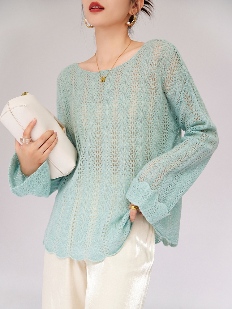 Quality Summer Clothing For Women - ADDONEE 봄 여름 여성 중공 풀오버