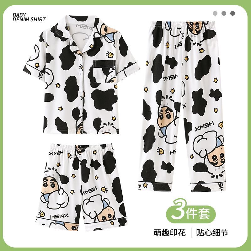 Summer Away Clothing - 크레용 신짱 3피스 파자마 세트 여성용