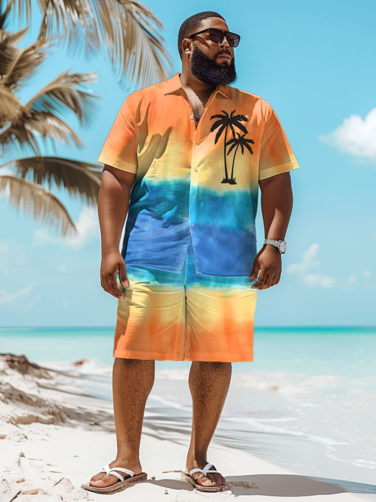 Beach Shirt Hawaiian - 하와이안 비치 코코넛 나무 3D 프린트
