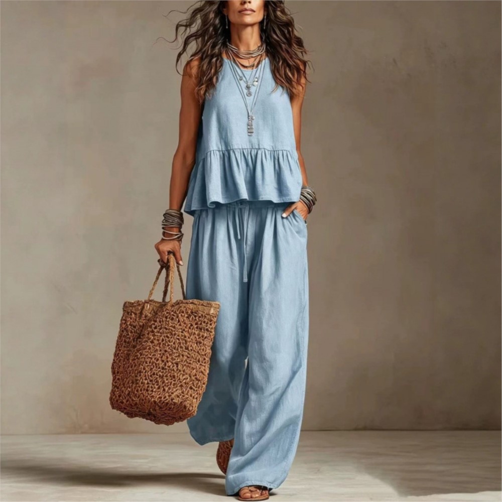Zara Summer Clothing For Women - 새로운 캐주얼 민소매 여성 티셔츠 바지