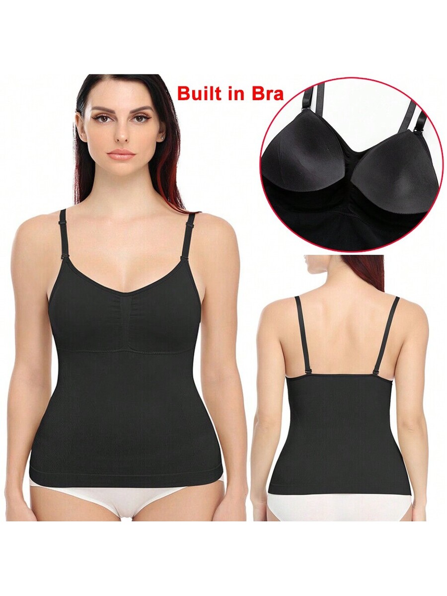 Tank Top Breathable - 내장형 브라 패드 여성용 복부 보정