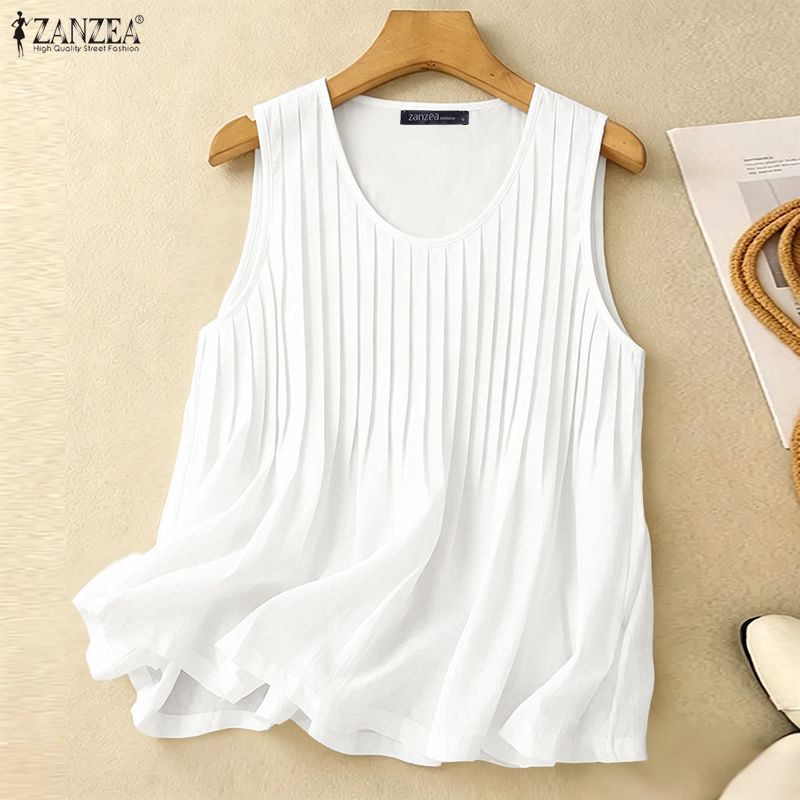 Summer Clothing Holiday - ZANZEA 여성 여름 핀턱 탱크탑 플러스