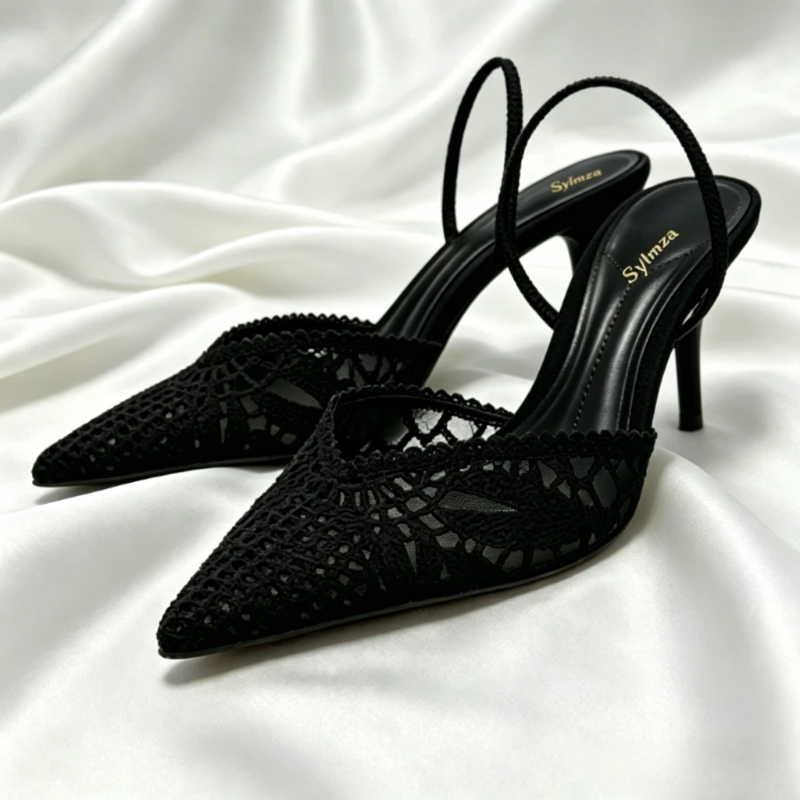 Summer Clothing Ladies - Novely Hollow Woven Design Heels for