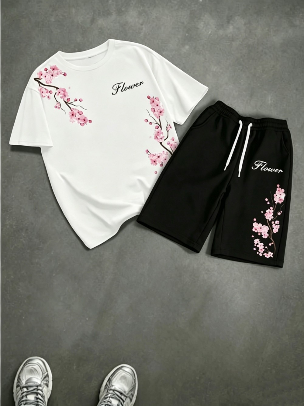Summer Clothing Guys - 남성용 여름 벚꽃 문자 인쇄 편안한