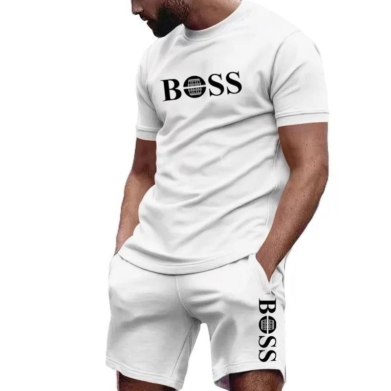 Summer Clothing Essentials - 남성 투피스 스포츠웨어 반팔 티셔츠와 바지