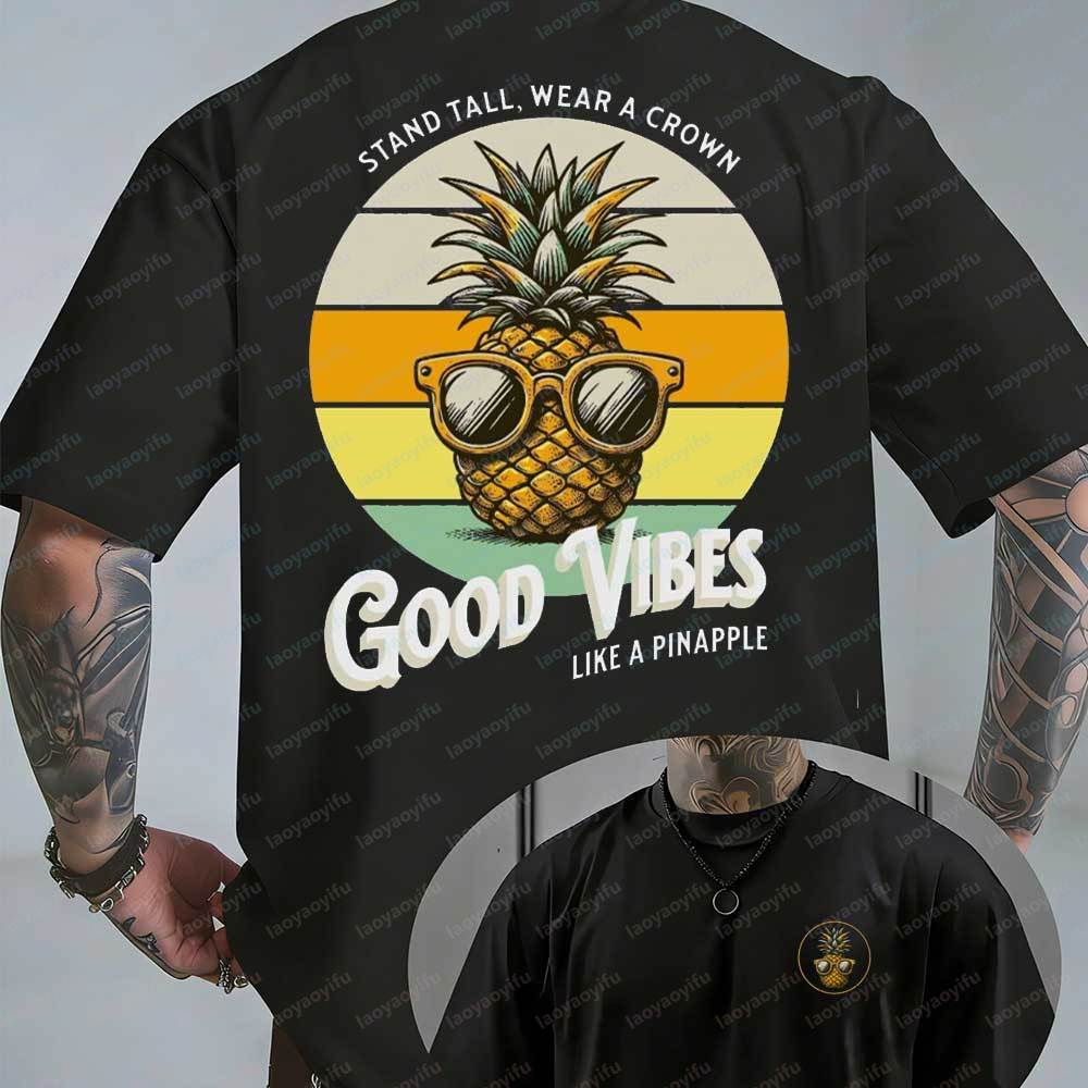 Summer Vibes Clothing Men - 남성용 레트로 여름 그래픽 티셔츠굿 바이브스