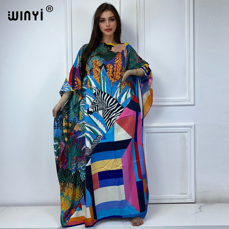 Quality Summer Clothing For Women - WINYI 하이 퀄리티 프린트 카프탄 패션