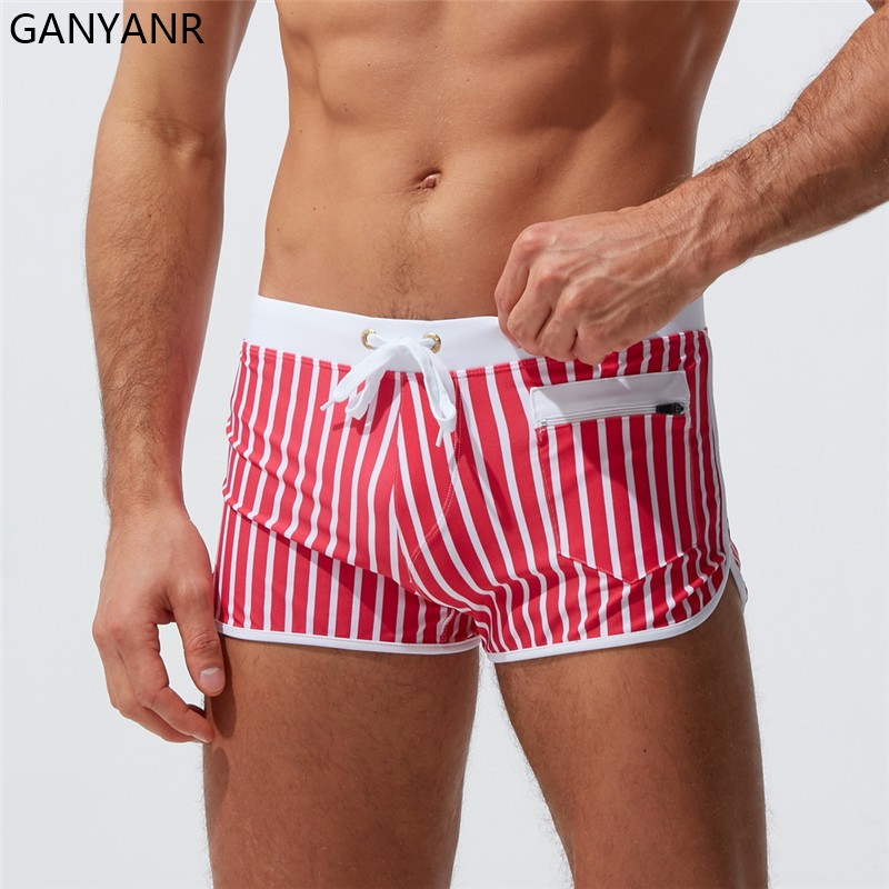 Board Short Surf - GANYANR-수영 트렁크 남성 수영복 브리프 수영복,