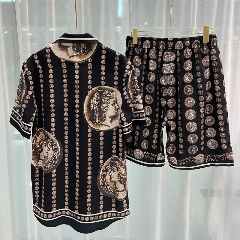Beach Shirt Hawaiian - 로얄 럭셔리 남성 셔츠 세트 빈티지