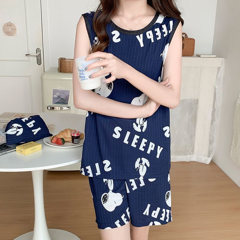 카툰 스누피 여름 파자마 반바지 세트 귀여운 애니메이션 - Summer Away Clothing 리뷰 및 가격