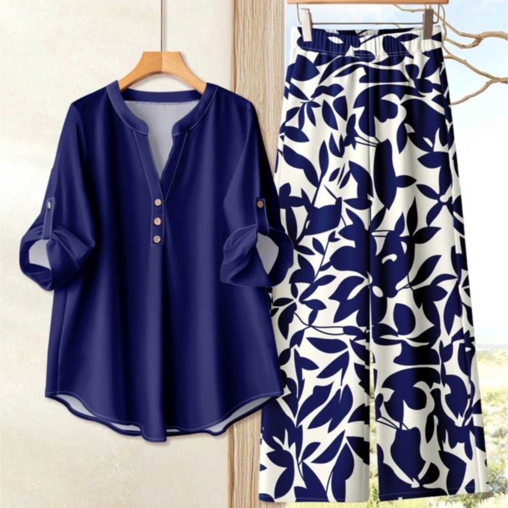 캐주얼 O넥 프린트 반팔 셔츠 여성 바지 투피스 세트  - Zara Summer Clothing For Women 리뷰 및 가격