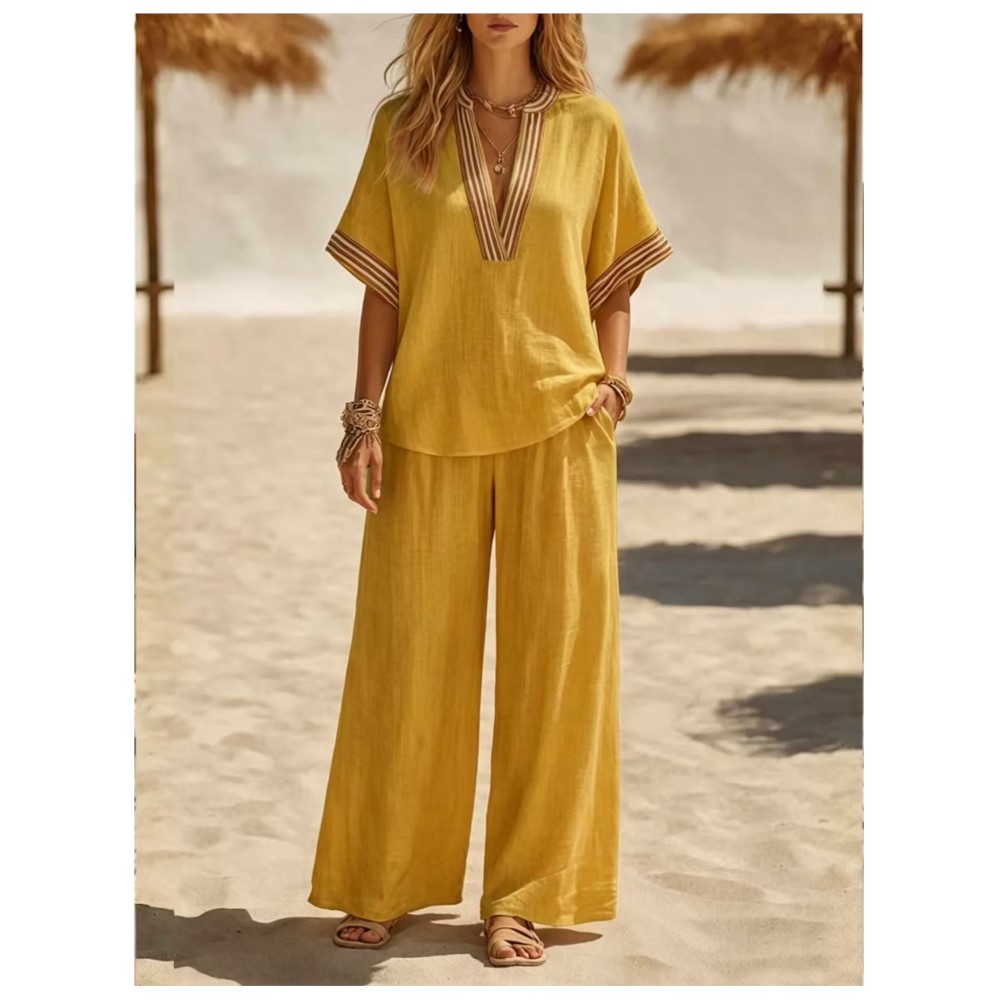 새로운 패션 스트라이프 반팔 v 넥 티셔츠 바지 여성  - Zara Summer Clothing For Women 리뷰 및 가격