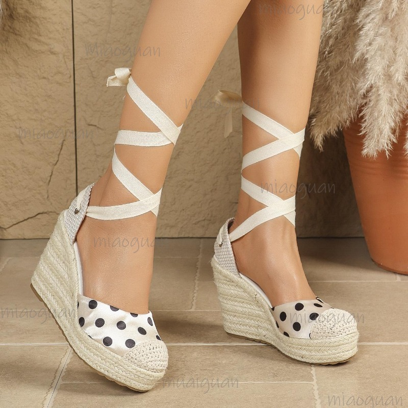 2026 새 봄 여름 여성용 도트 에스파드리유 웨지 샌 - Espadrille Sandal Women 리뷰 및 가격