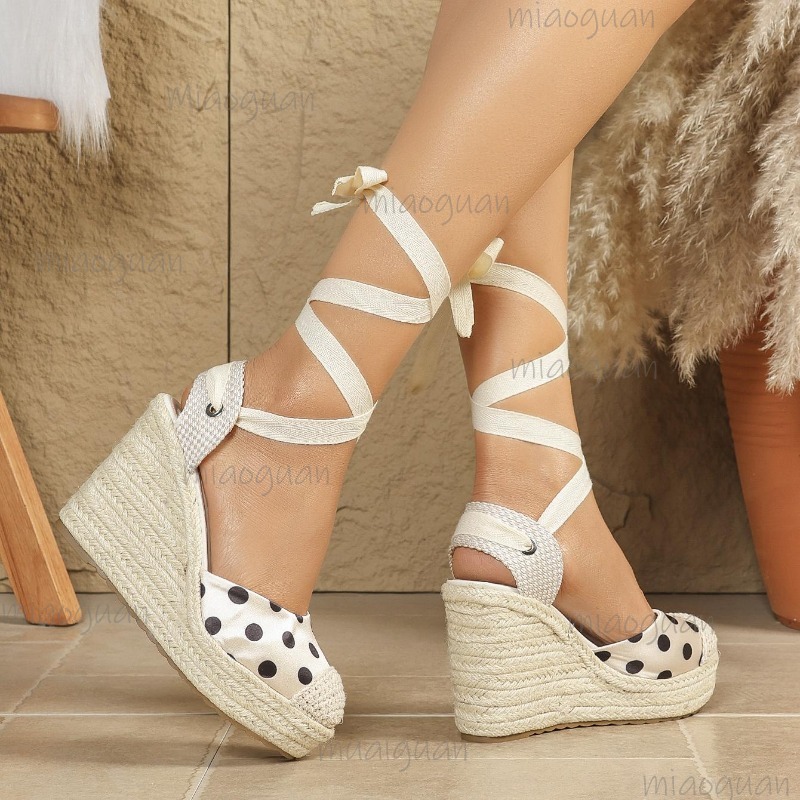 2026 새 봄 여름 여성용 도트 에스파드리유 웨지 샌 - Espadrille Sandal Women 리뷰 및 가격