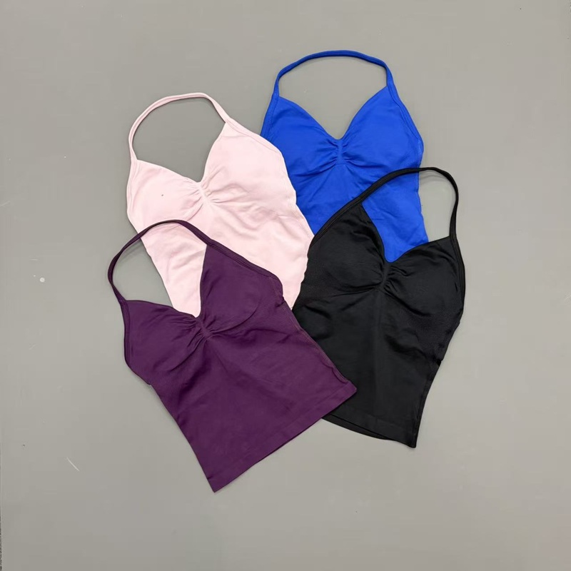 짐 여성용 스포츠 탱크탑 심리스 홀터 스파게티 스트랩  - Tank Top Breathable 리뷰 및 가격