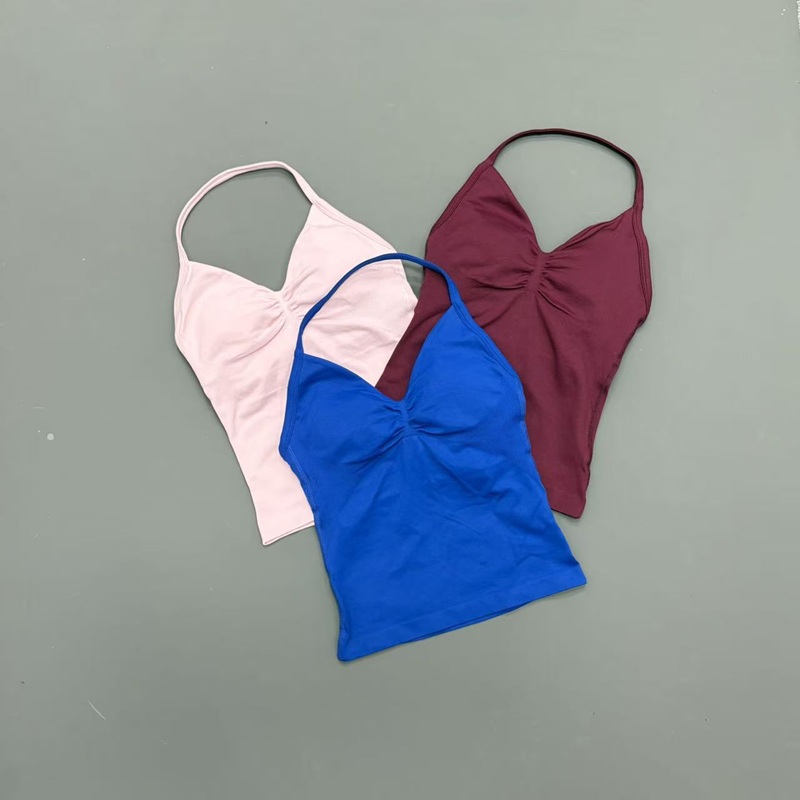 짐 여성용 스포츠 탱크탑 심리스 홀터 스파게티 스트랩  - Tank Top Breathable 리뷰 및 가격