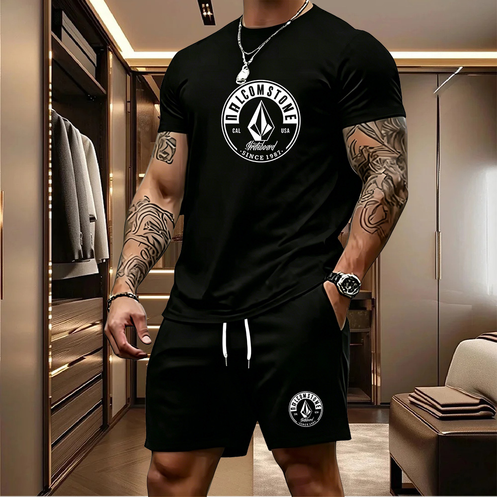 남성 캐주얼 스포츠웨어 2피스 세트 클래식 반팔 티셔츠 - Summer Clothing Guys 리뷰 및 가격