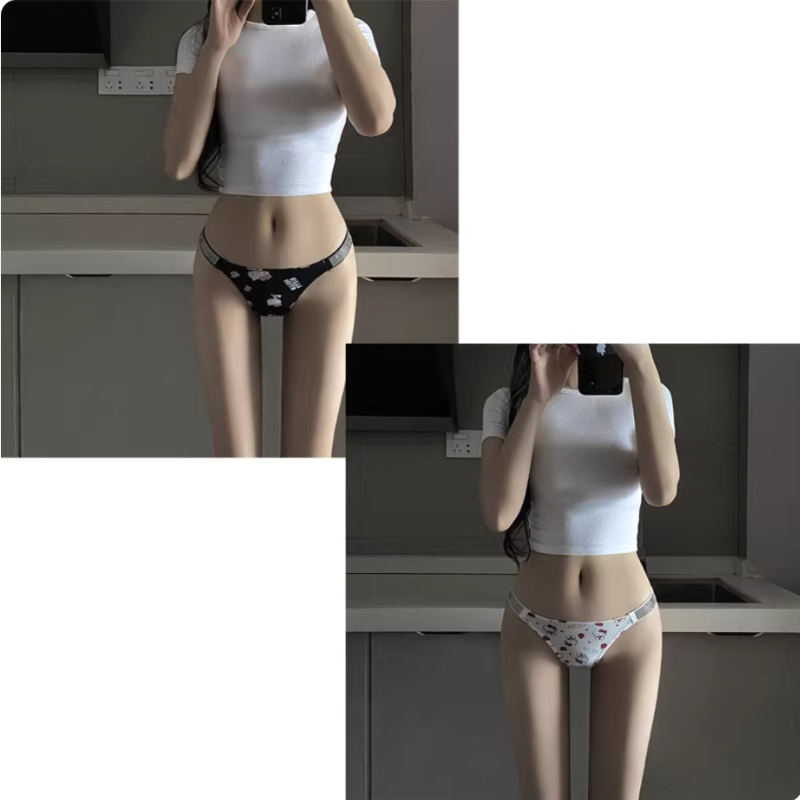 헬로 키티 새로운 만화 무끈 브라 팬티 세트 로우 웨이 - Summer Cloth 리뷰 및 가격