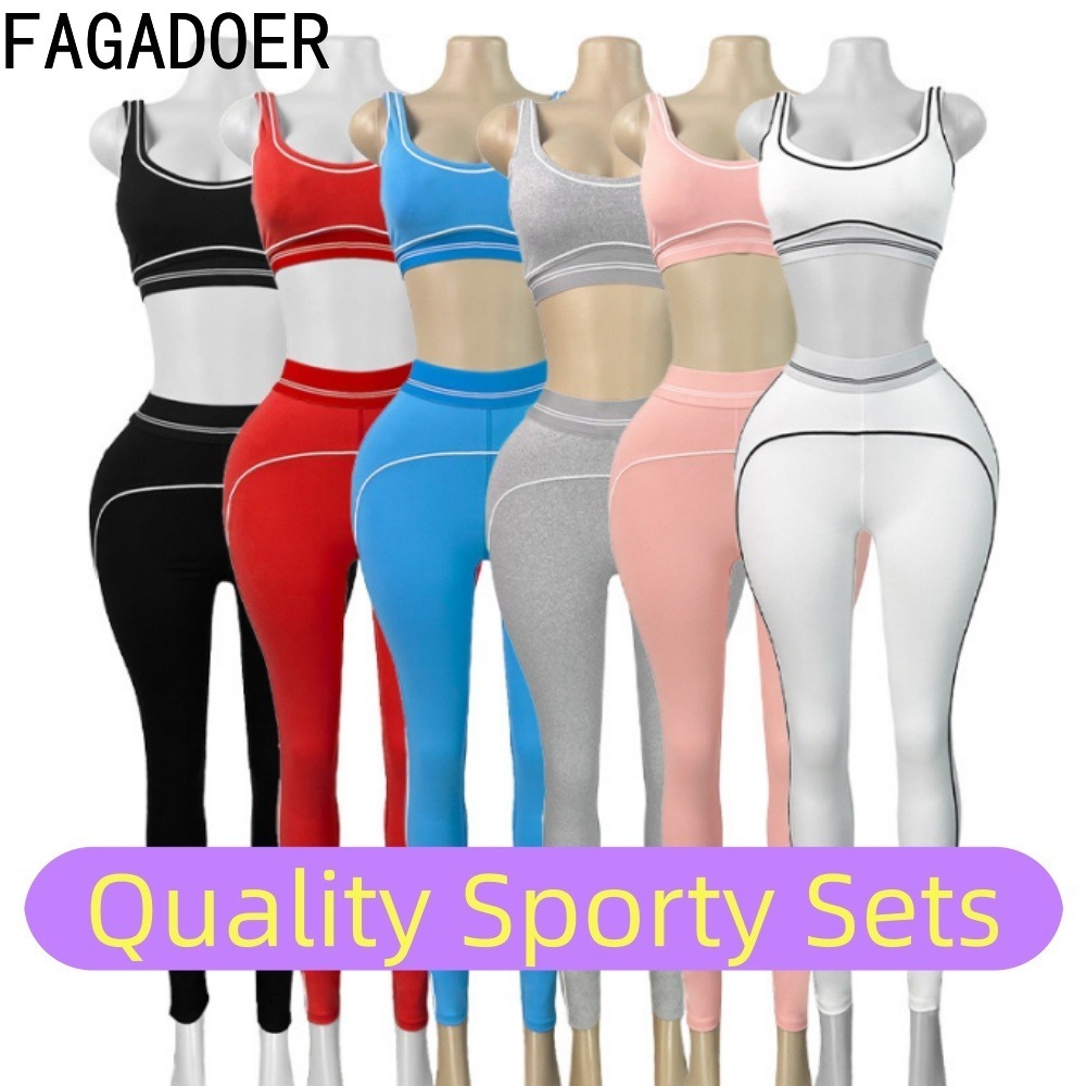 FAGADOER 패션 패치 워크 품질 스포티 세트 여성 - Quality Summer Clothing For Women 리뷰 및 가격