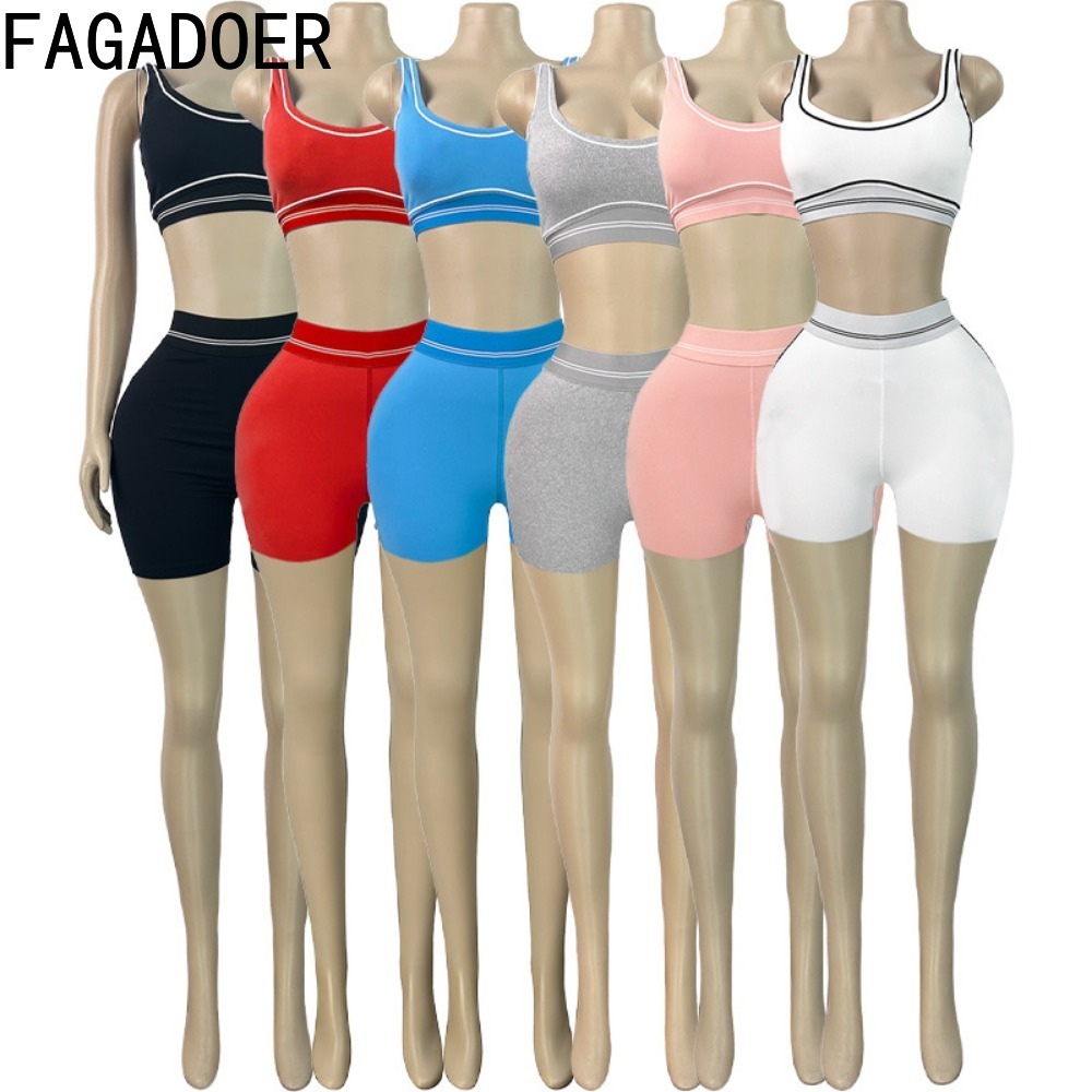 FAGADOER 패션 패치 워크 품질 스포티 세트 여성 - Quality Summer Clothing For Women 리뷰 및 가격