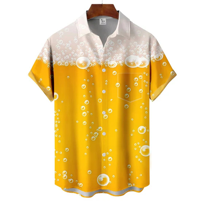 남성용 하와이안 캐주얼 꽃무늬 셔츠, 맥주 3D 프린팅 - Summer Clothing Recommendations 리뷰 및 가격