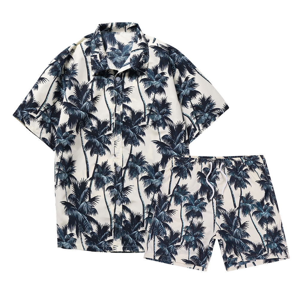 하와이안 코코넛 나무 3D 프린트 남성 셔츠 세트 패션 - Beach Shirt Hawaiian 리뷰 및 가격