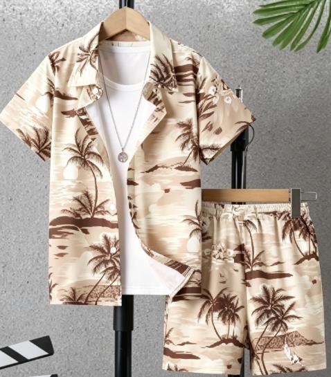하와이 열대 해변 풍경 남성 코디 세트 턴다운 칼라 버 - Beach Shirt Hawaiian 리뷰 및 가격