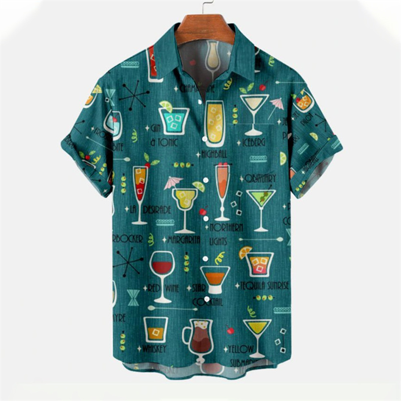 남성용 하와이안 캐주얼 꽃무늬 셔츠, 맥주 3D 프린팅 - Summer Clothing Recommendations 리뷰 및 가격