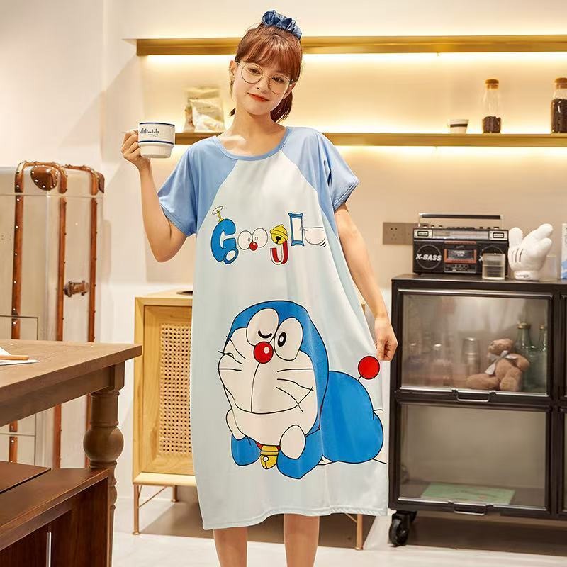 도라에몽 여성용 귀여운 잠옷 여름 얇은 버전 학생 반팔 - Summer Away Clothing 리뷰 및 가격