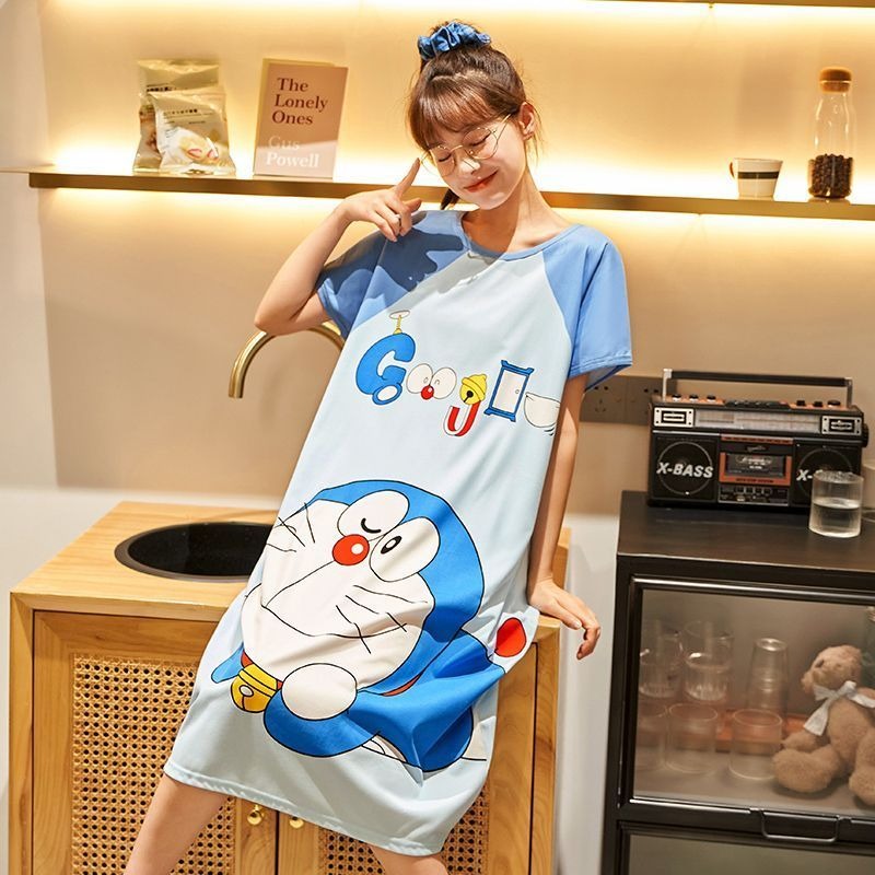 도라에몽 여성용 귀여운 잠옷 여름 얇은 버전 학생 반팔 - Summer Away Clothing 리뷰 및 가격