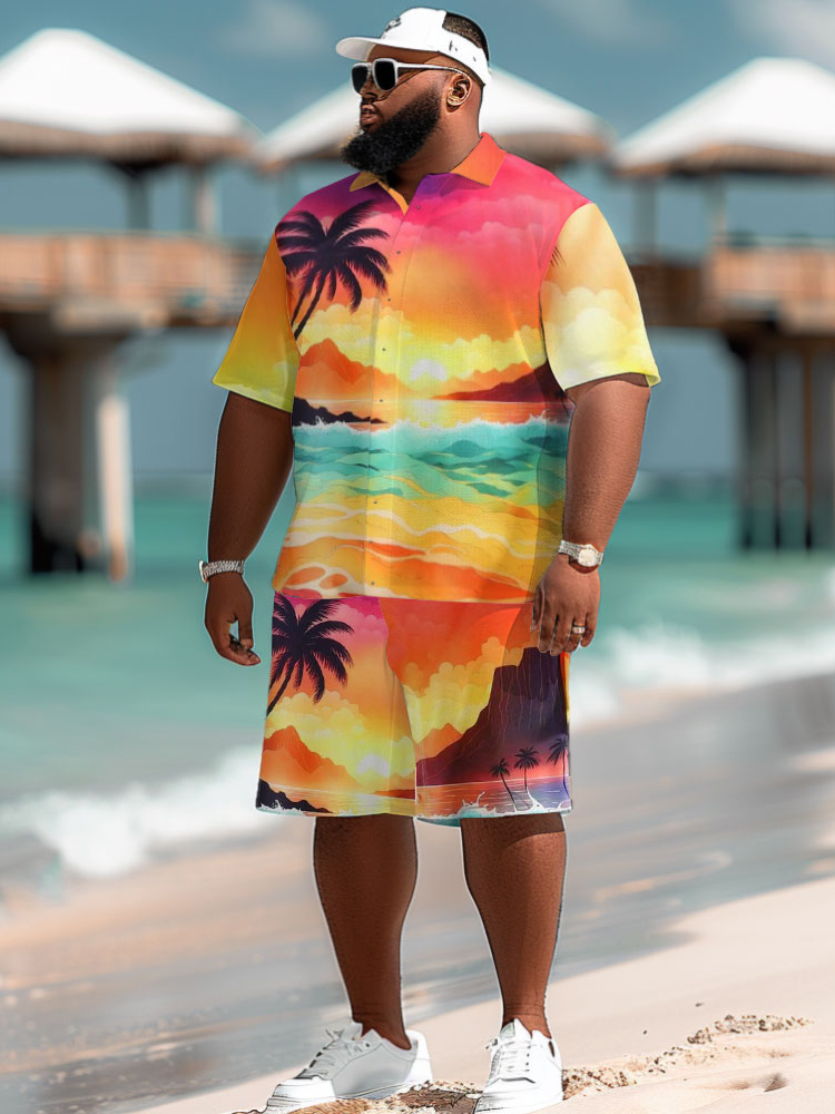하와이안 비치 코코넛 나무 3D 프린트 남성 셔츠 세트 - Beach Shirt Hawaiian 리뷰 및 가격