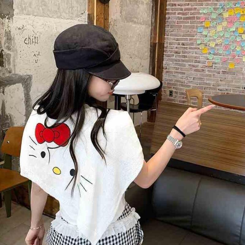 2026 새로운 헬로 키티 패턴 숄 여성 여름 심플 탑 - Summer Cloth 리뷰 및 가격