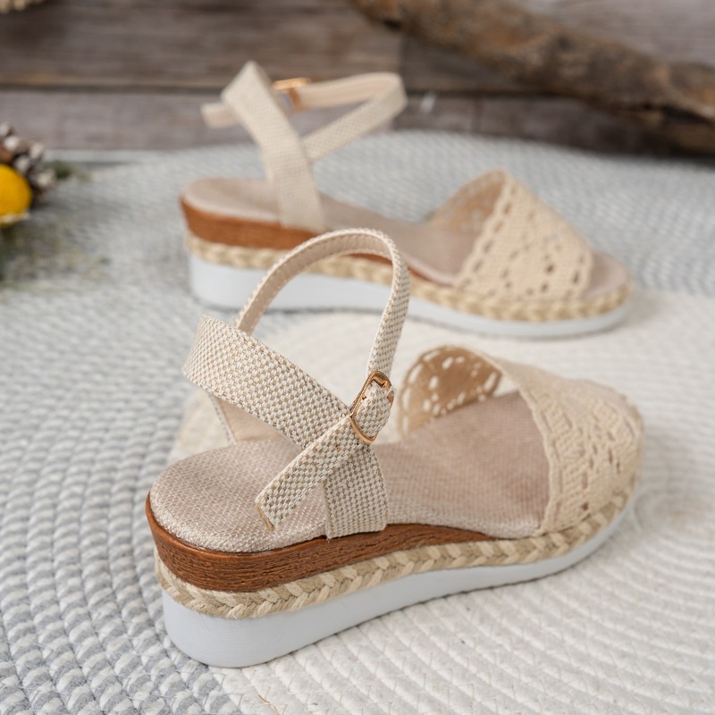 여성 레이스 웨지 샌들 에스파드리유 플랫폼 피프토 앵클 - Espadrille Sandal Women 리뷰 및 가격