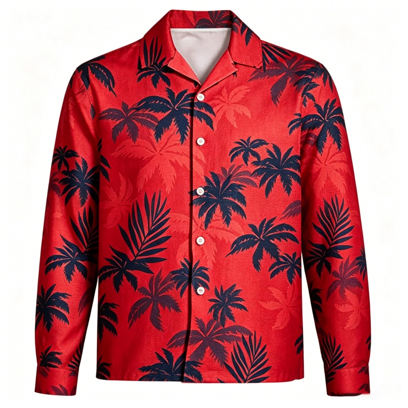 남성용 비치 휴가복 긴팔 하와이안 탑 트로피컬 코코넛  - Beach Shirt Hawaiian 리뷰 및 가격