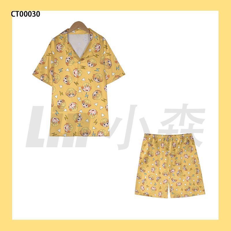 여름 귀여운 악마 슬레이어 젠이츠 잠옷 2피스 반팔 라 - Summer Away Clothing 리뷰 및 가격