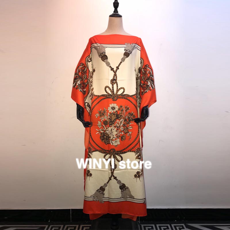 아프리카 패션 블로거 추천 새 인쇄 실크 Kaftan  - Summer Clothing Recommendations 리뷰 및 가격