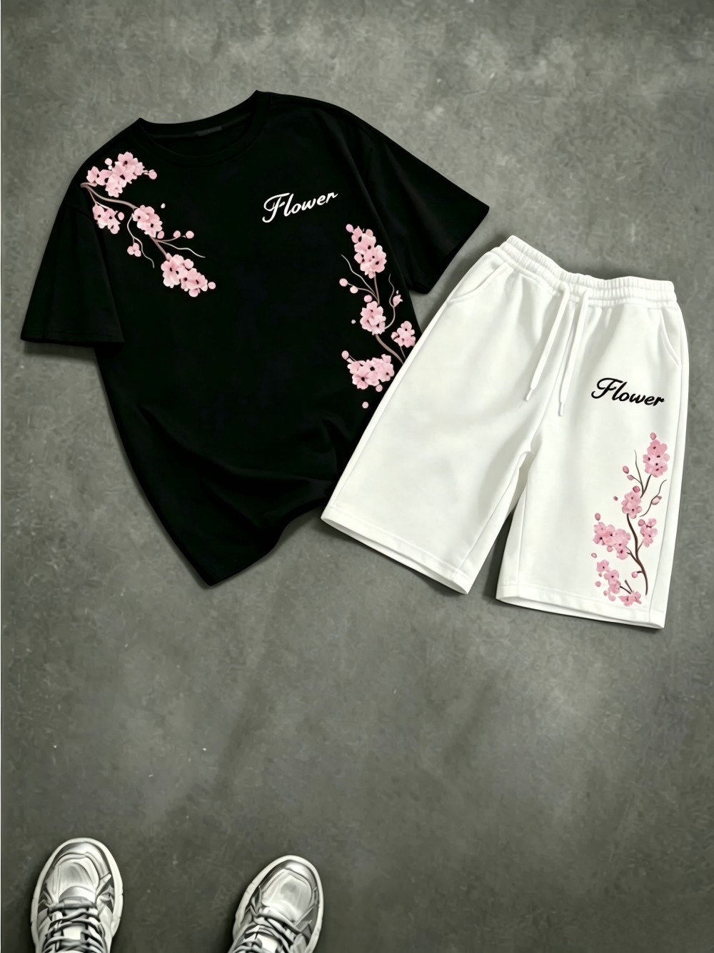 남성용 여름 벚꽃 문자 인쇄 편안한 통기성 라운드 넥  - Summer Clothing Guys 리뷰 및 가격