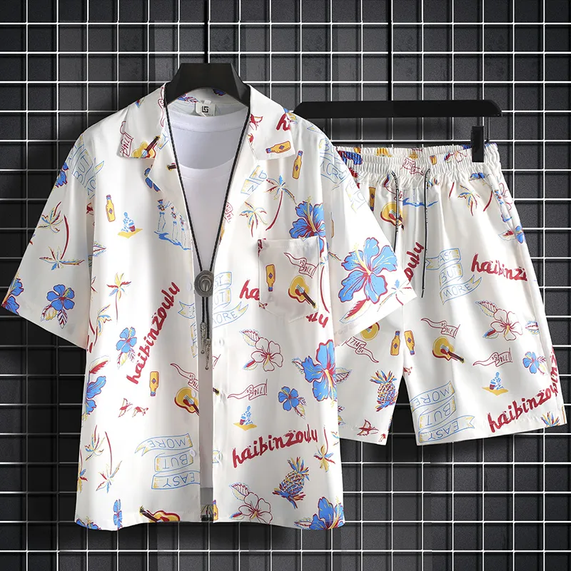 남성용 하와이안 프린트 2피스 세트 반팔 셔츠와 반바지 - Beach Shirt Hawaiian 리뷰 및 가격