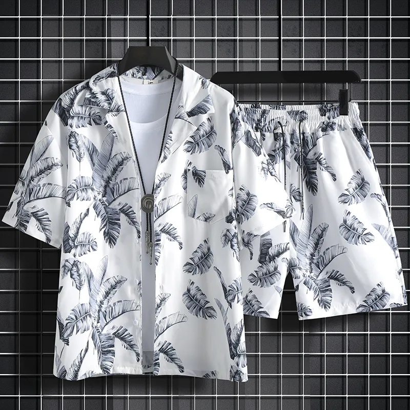 남성용 하와이안 프린트 2피스 세트 반팔 셔츠와 반바지 - Beach Shirt Hawaiian 리뷰 및 가격