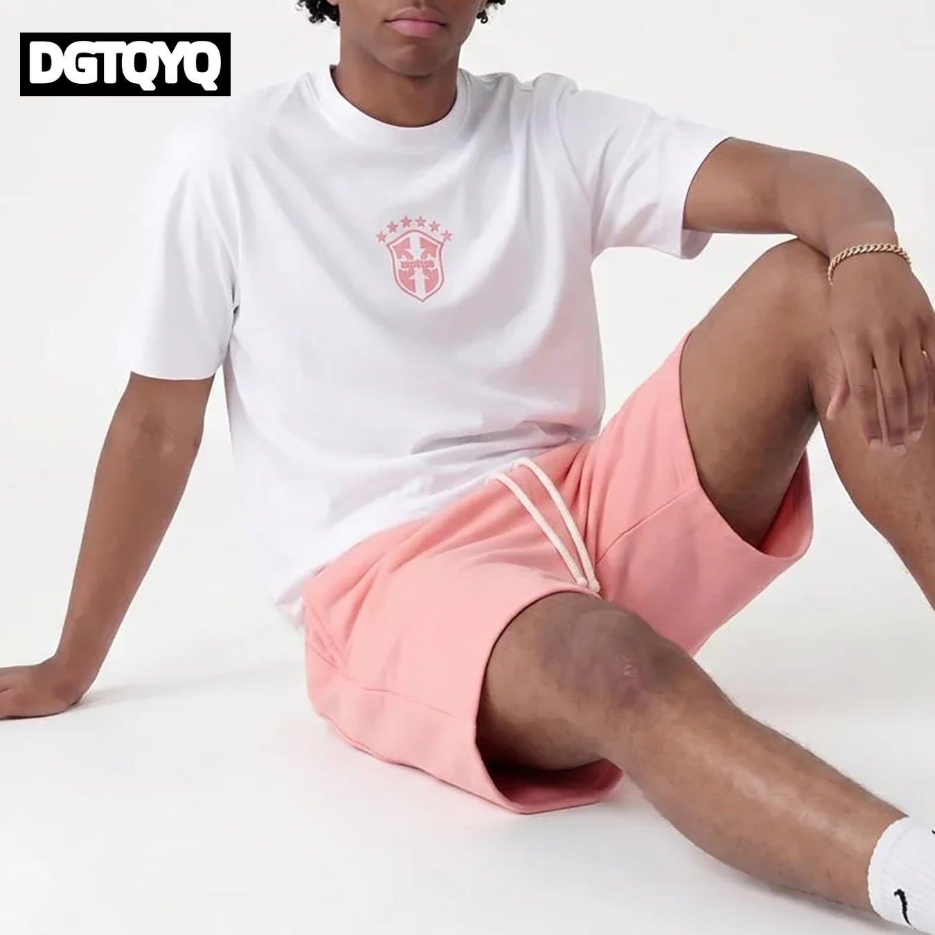 남성용 여름 신상 핑크 자수 캐주얼 반바지 스트레이트  - Summer Clothing Styles 리뷰 및 가격