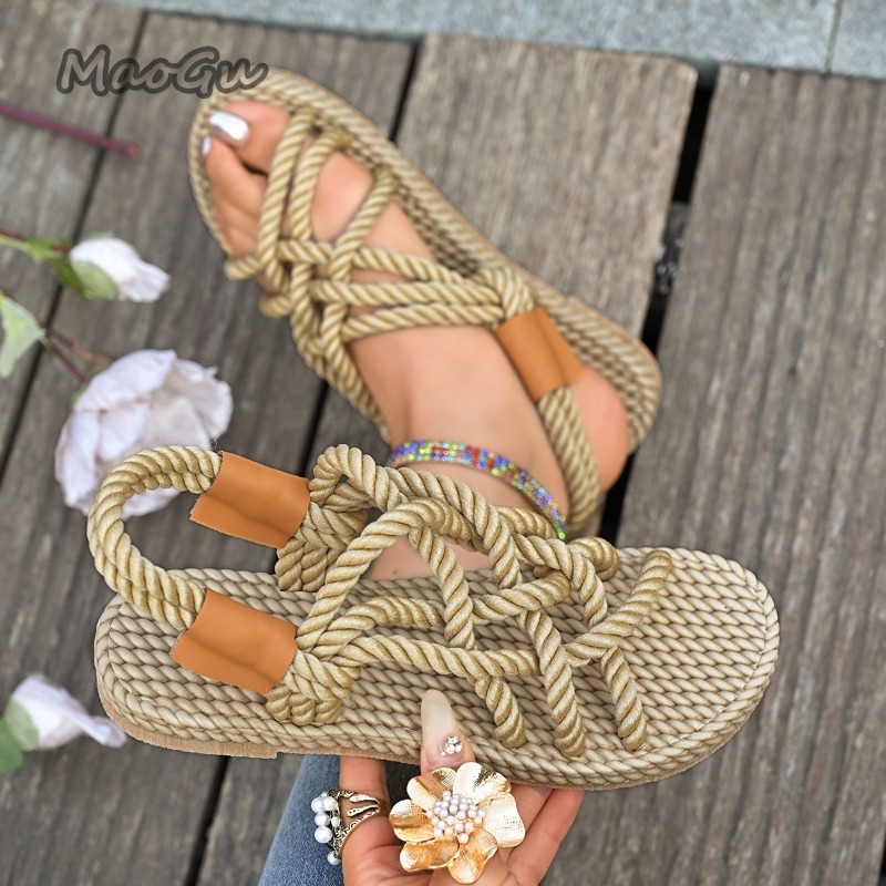 여성용 브레이드 로프 플랫 샌들 크리스크로스 스트랩 에 - Espadrille Sandal Women 리뷰 및 가격