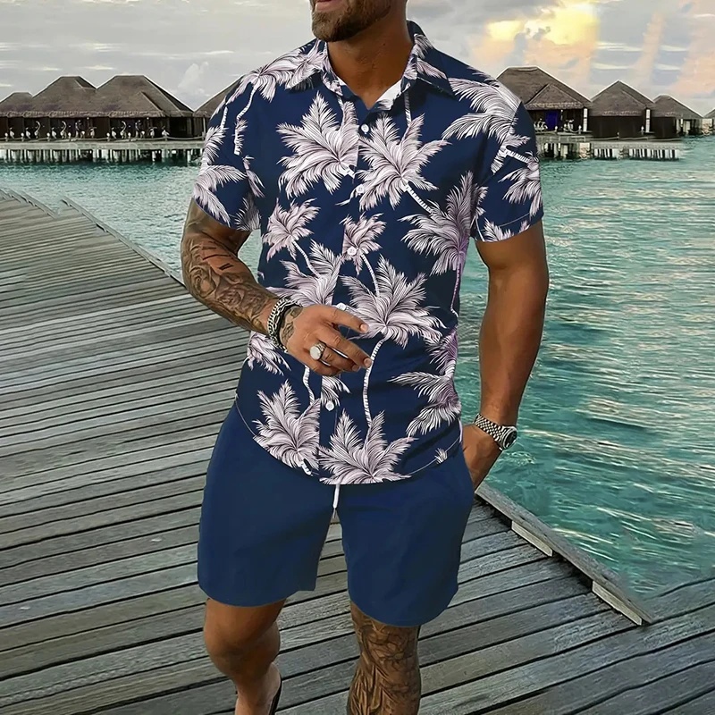 남성용 하와이안 반팔 셔츠 및 스포츠 반바지 세련된 야 - Beach Shirt Hawaiian 리뷰 및 가격