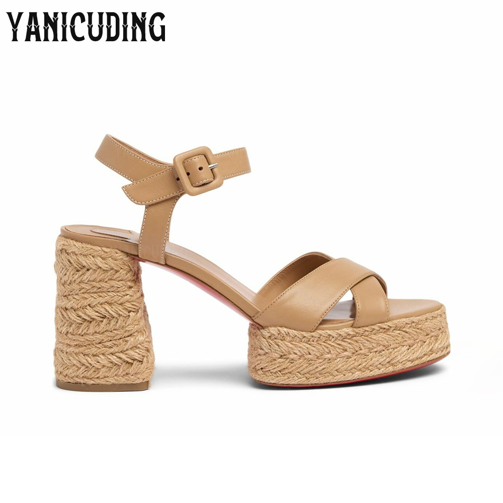 땋은 황마 플랫폼 에스파드류 발목 버클 가죽 샌들 블록 - Espadrille Sandal Women 리뷰 및 가격