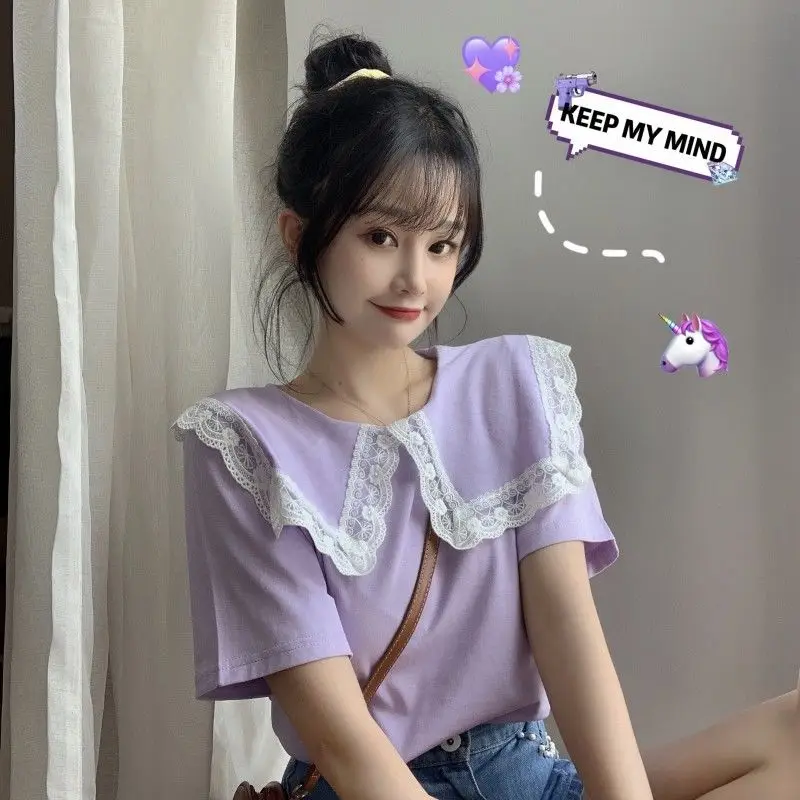 여성용 귀여운 탑 칼라 카와이 여성 셔츠 및 블라우스  - Summer Clothing Trends 2025 Women'S 리뷰 및 가격