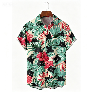 세련된 하와이안 휴가 비치 플라워 캣 셔츠 2026 최 - Summer Clothing Holiday 리뷰 및 가격