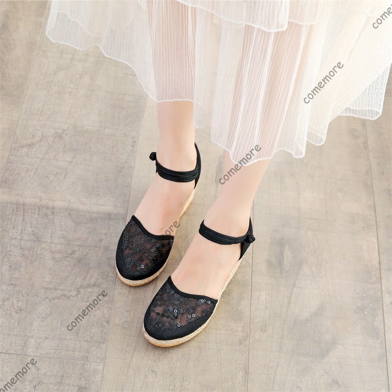 여성용 레이스 메쉬 에스파드리유 웨지 샌들 발목 스트랩 - Espadrille Sandal Women 리뷰 및 가격