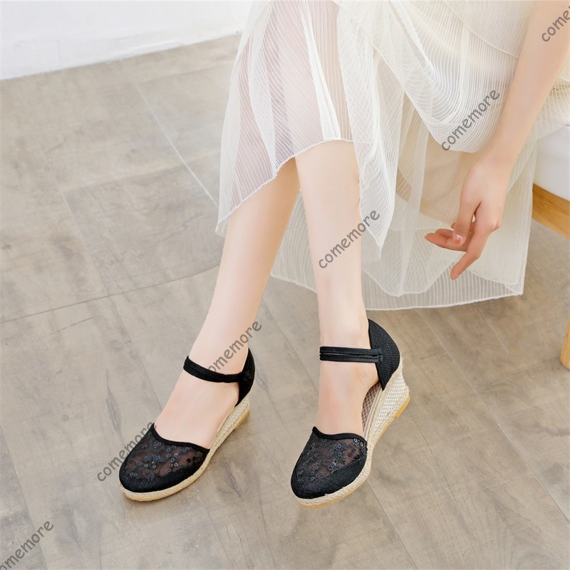 여성용 레이스 메쉬 에스파드리유 웨지 샌들 발목 스트랩 - Espadrille Sandal Women 리뷰 및 가격